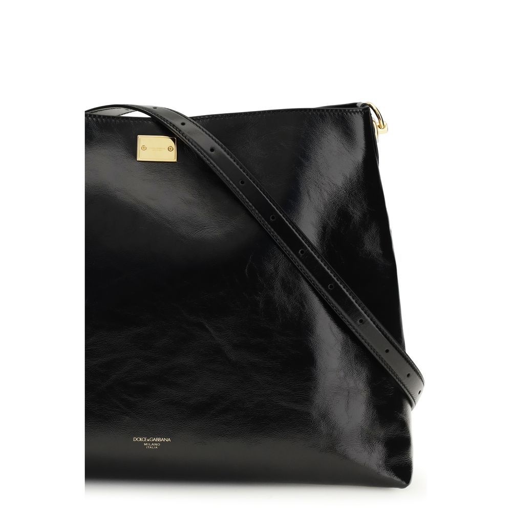 Black Bos Taurus Calf Leather Shoulder Bag