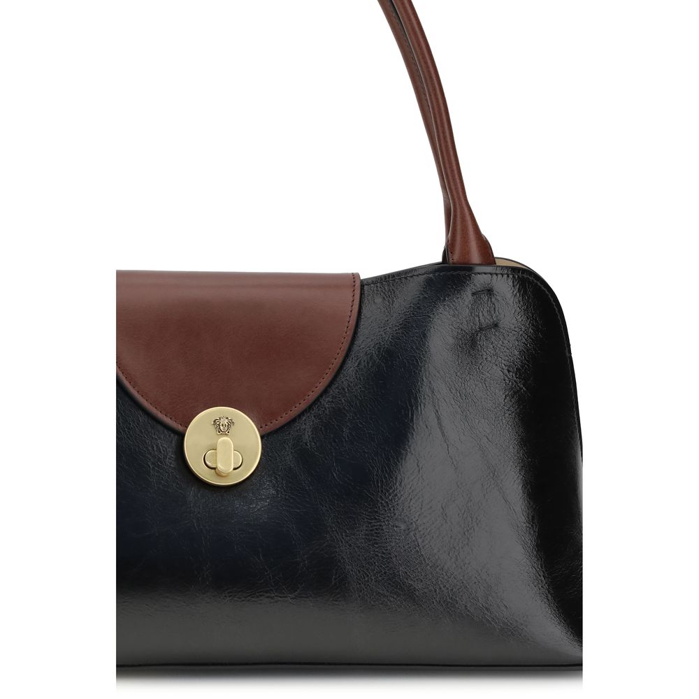 Black Bos Taurus Calf Leather Shoulder Bag