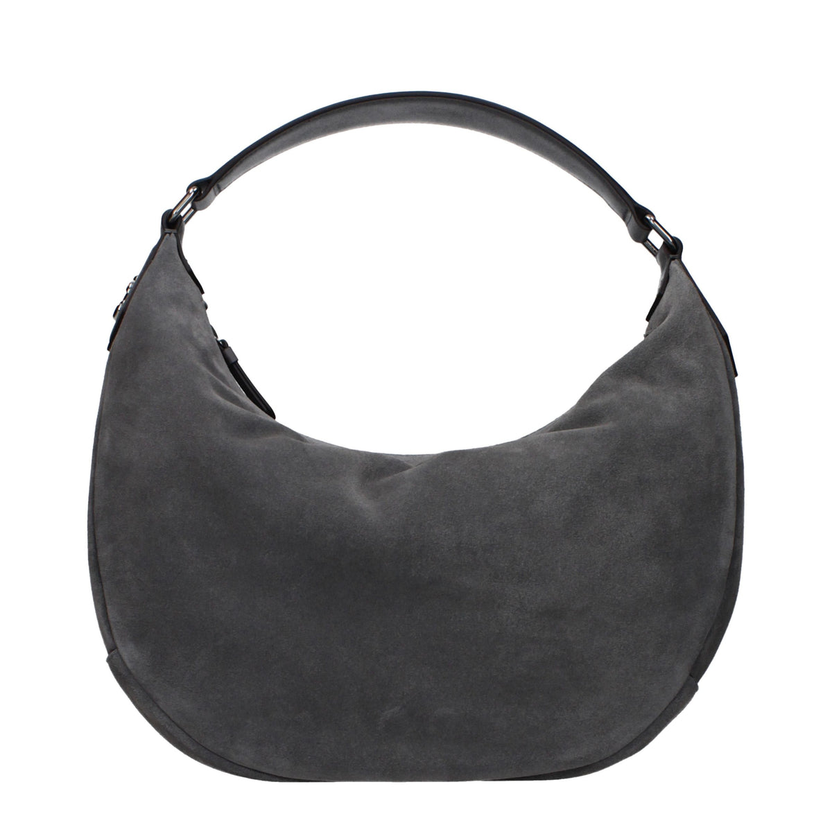 Grey Leather Shoulder Bag
