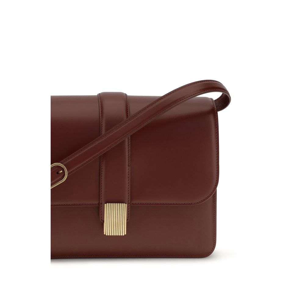 Shoulder bag Bos Taurus in bordeaux calfskin