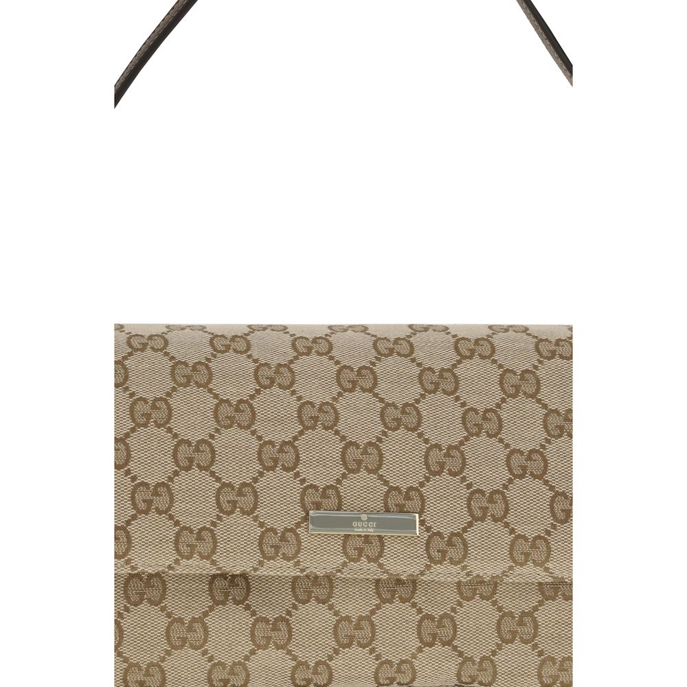 Brown fabric handbag