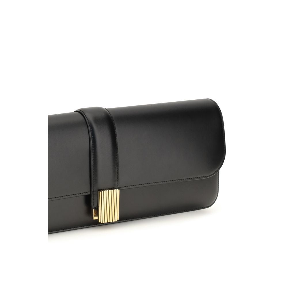 Schwarze Bos Taurus Kalbsleder Clutch