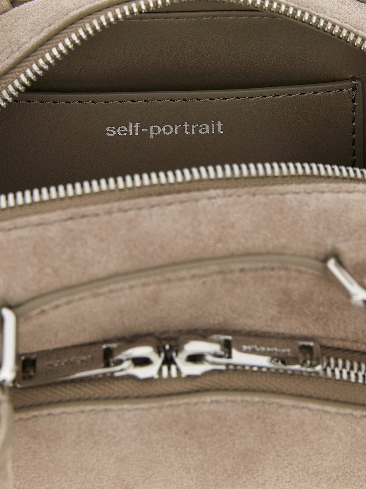 Gray lambskin shoulder bag
