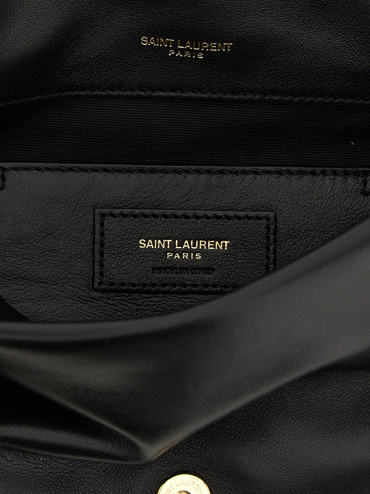Schwarze Lammleder-Schultertasche