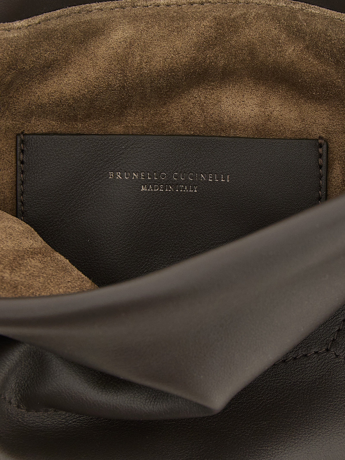 Brown calfskin clutch