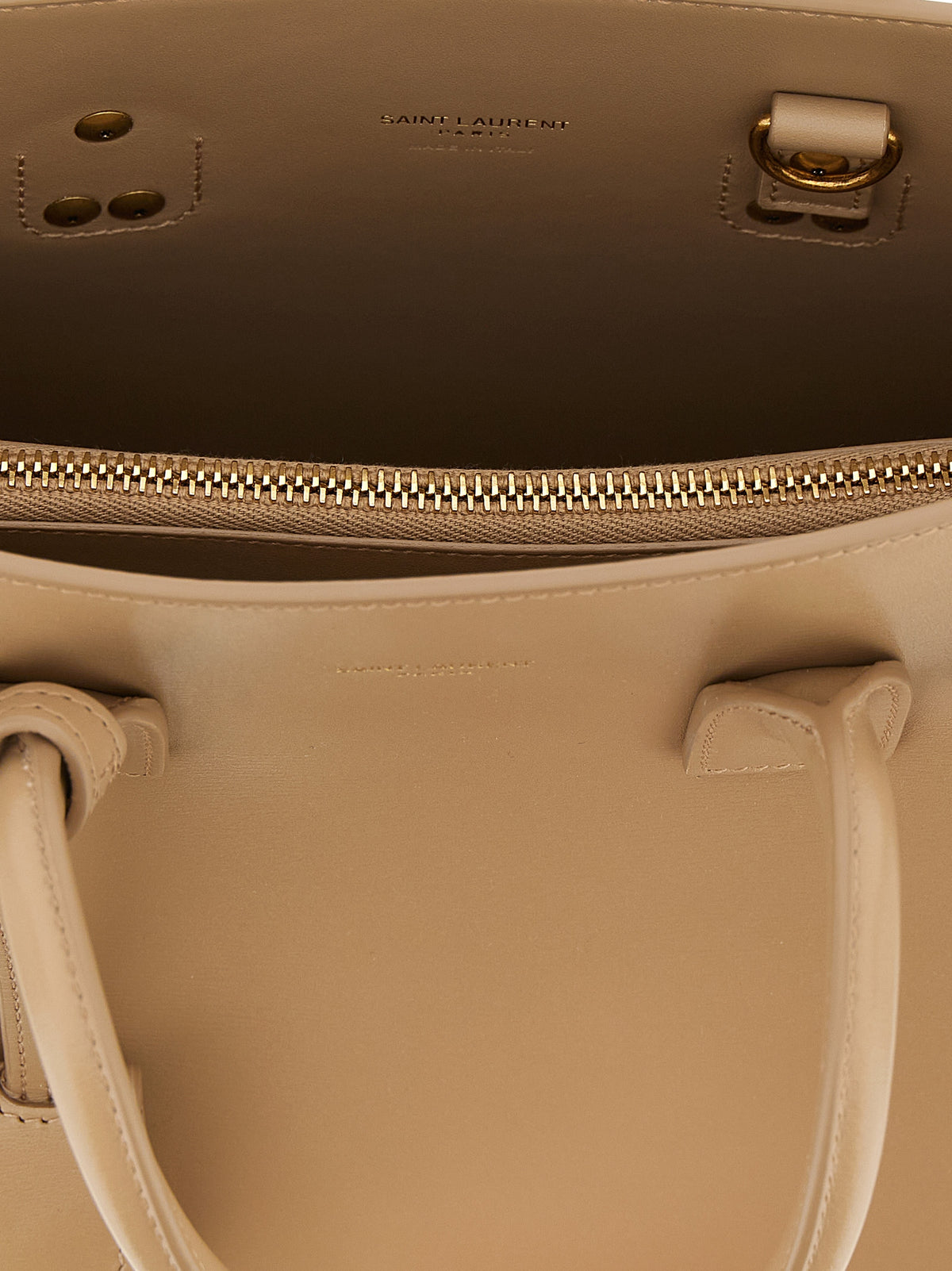 Beige Kalbsleder Handtasche