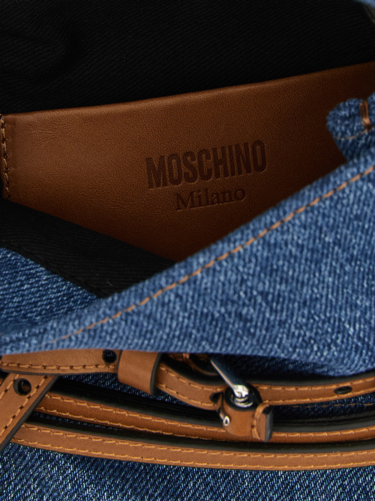 Blue cotton handbag