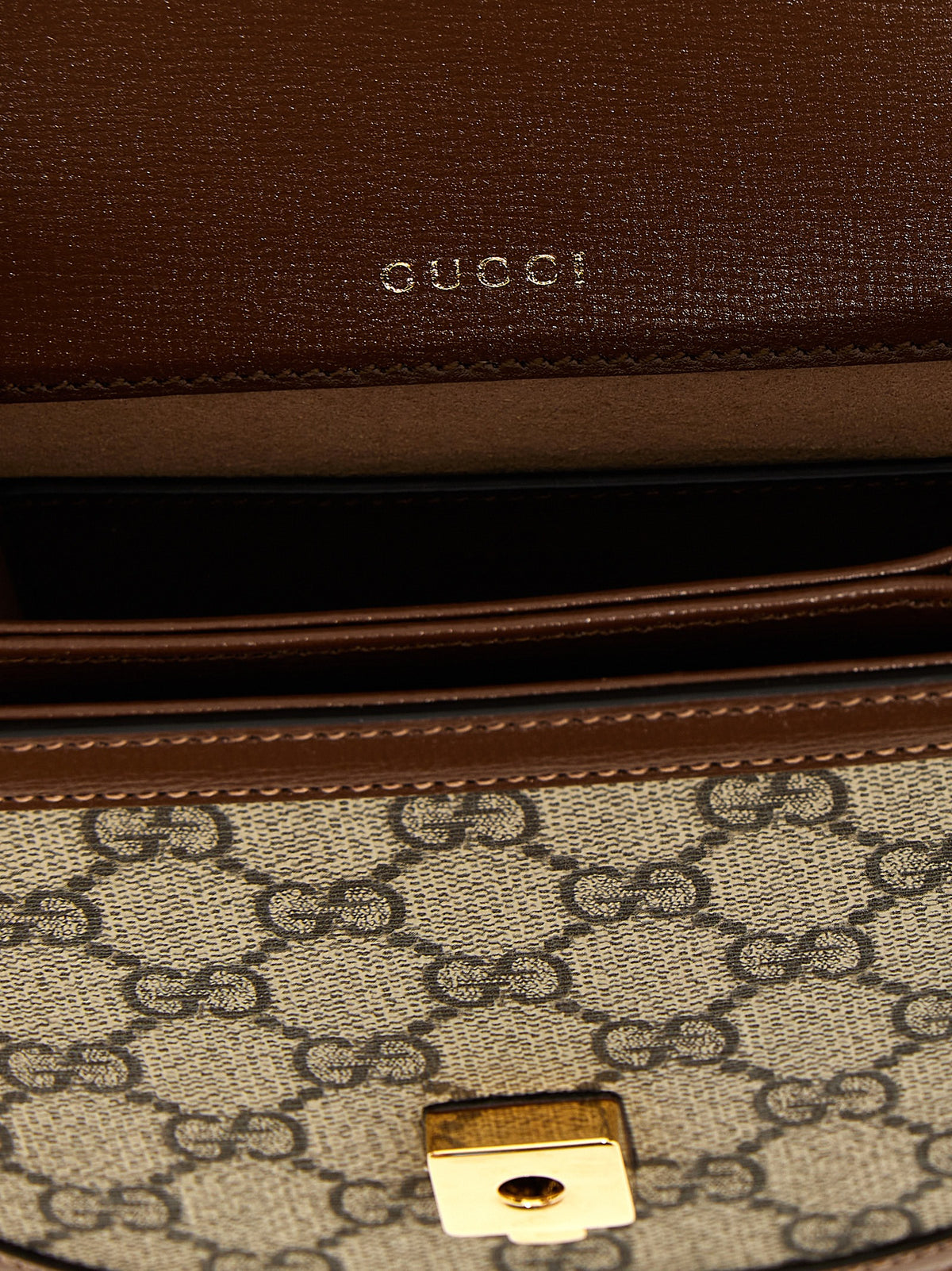 Brown polyethylene handbag