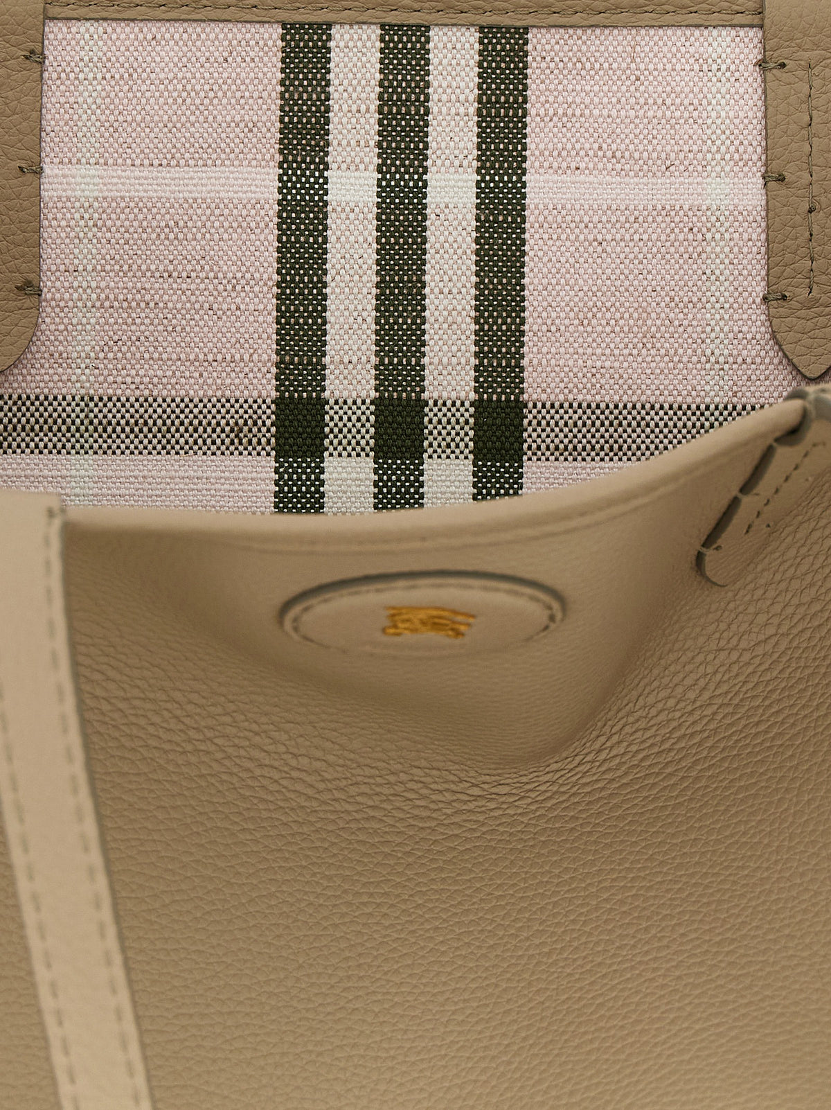 Beige Kalbsleder-Tote Bag