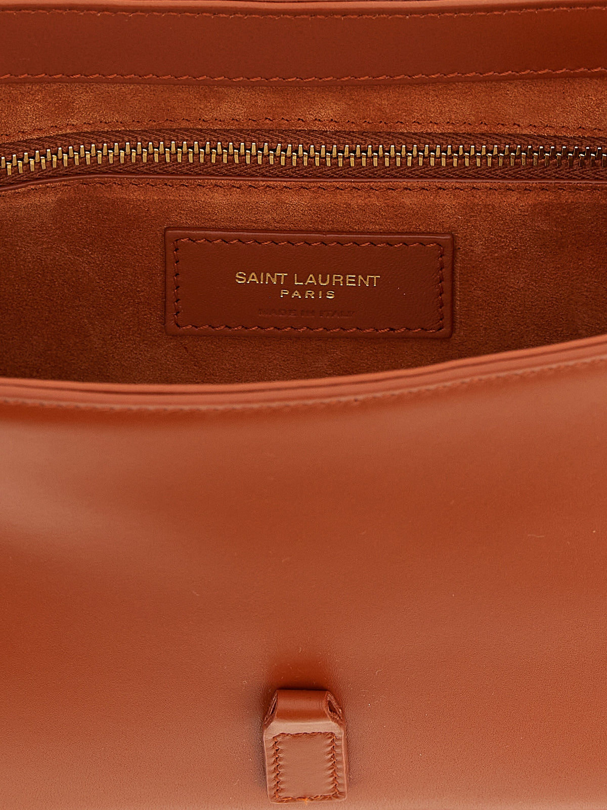 Orange Kalbsleder Schultertasche