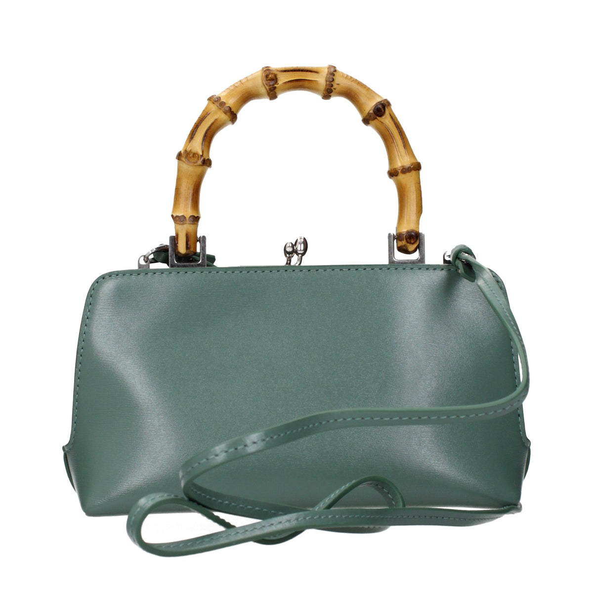 Grüne Lederhandtasche