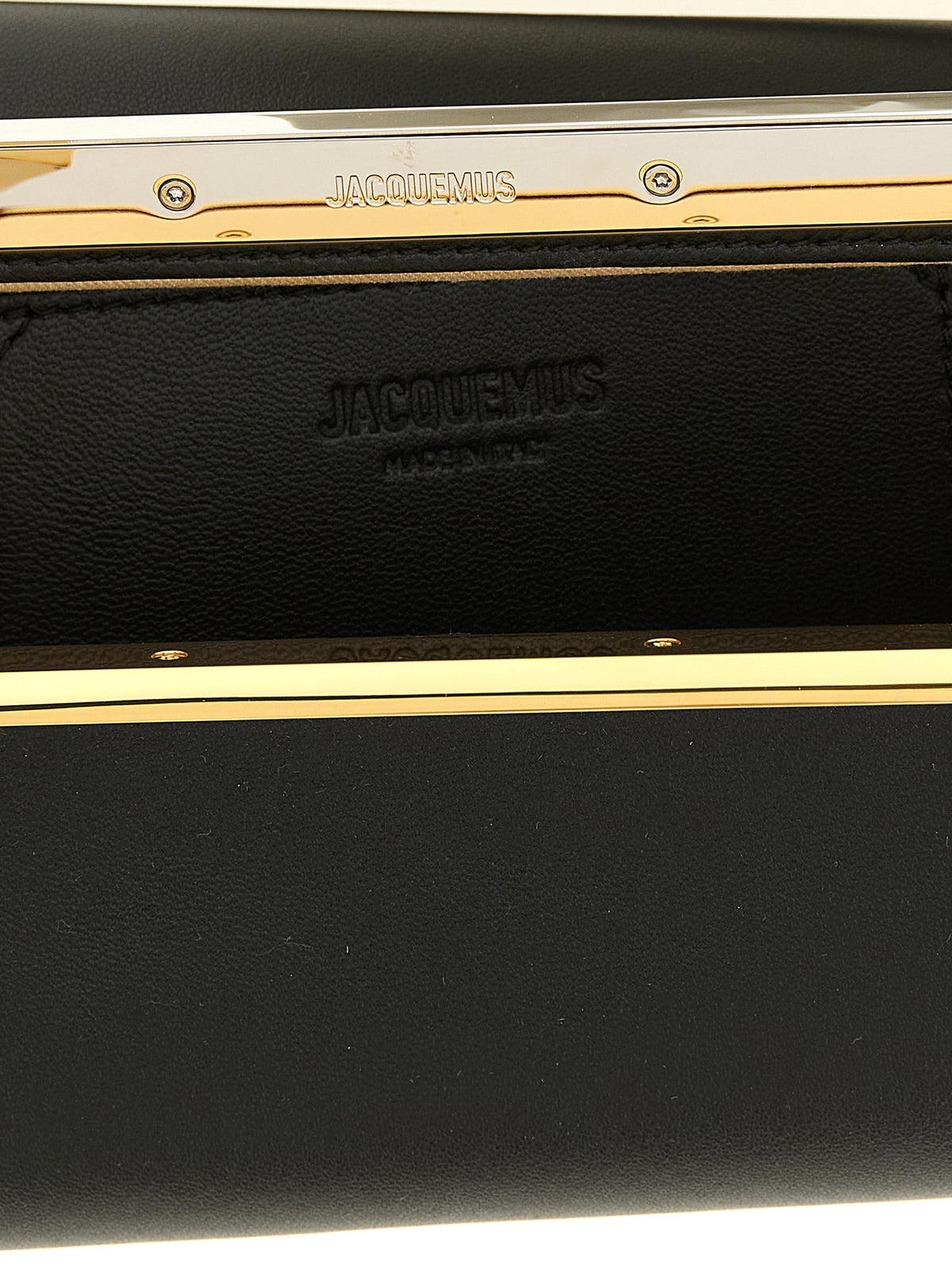 Schwarze Lammleder-Clutch
