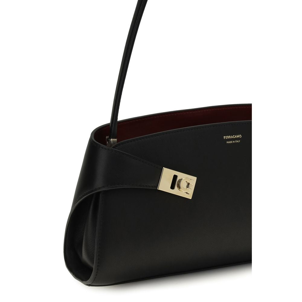 Black Bos Taurus Calf Leather Shoulder Bag
