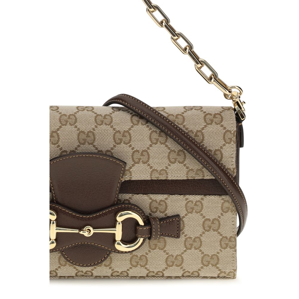 Beige Stoff-Schultertasche