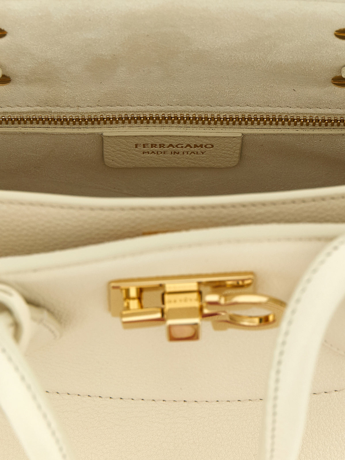 Weiße Kalbsleder-Handtasche