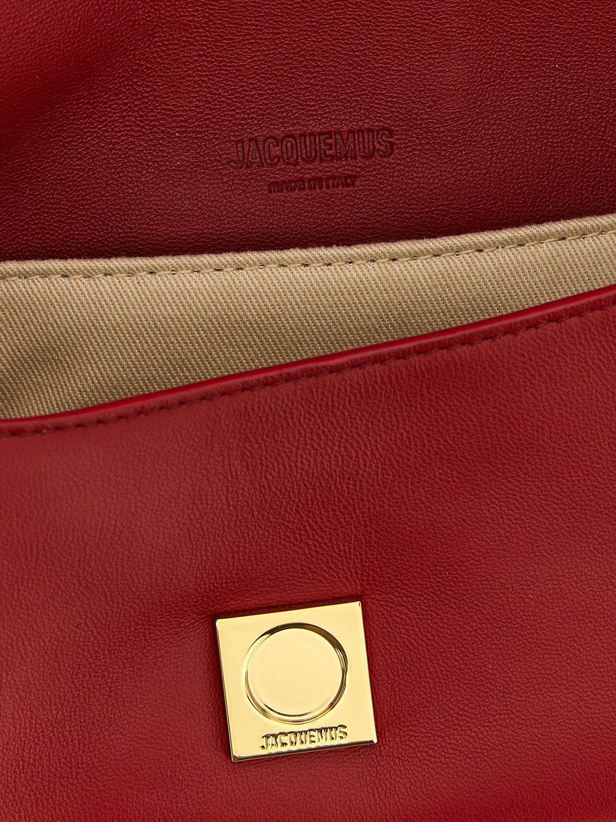 Red lambskin shoulder bag
