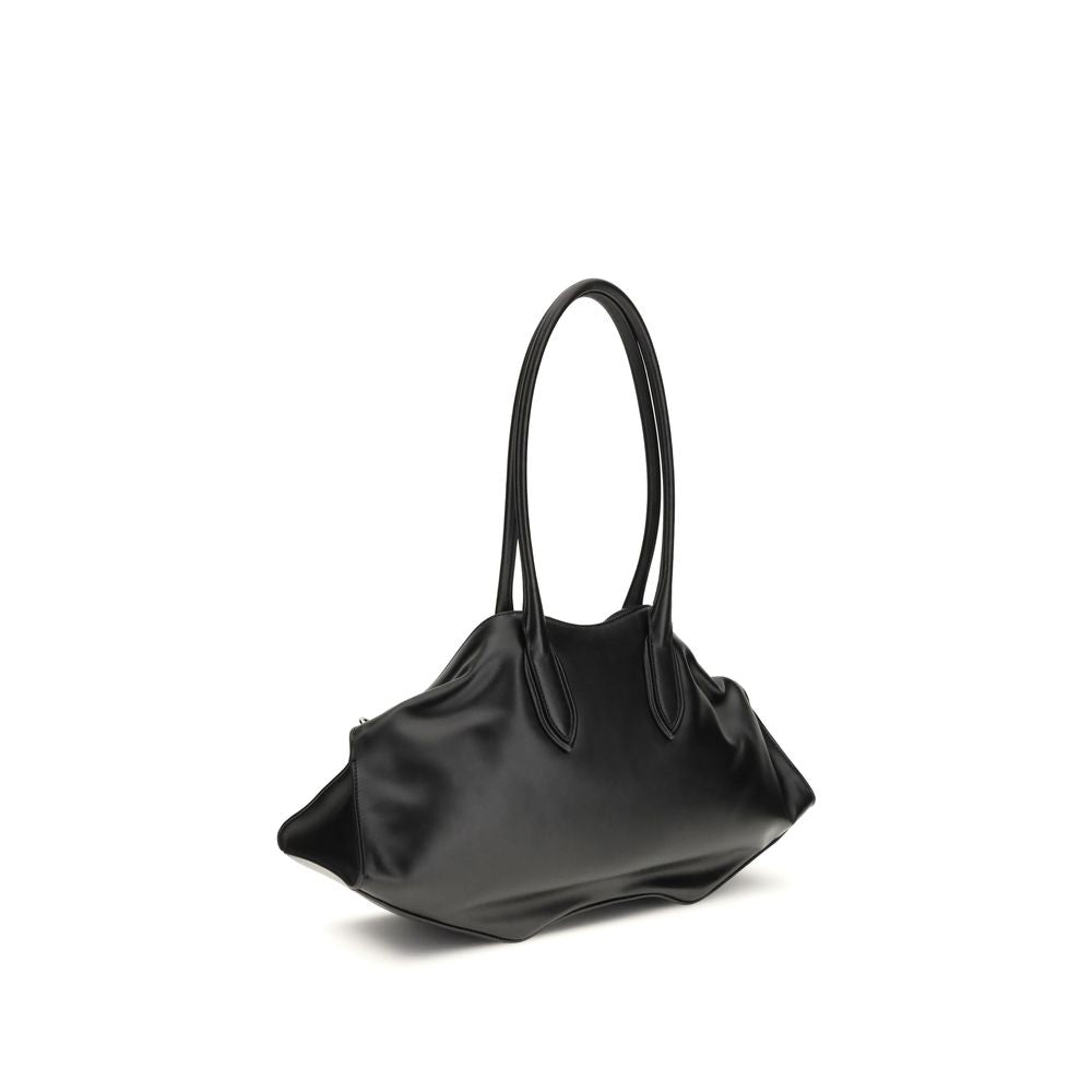 Schwarze Bos Taurus Kalbsleder Schultertasche