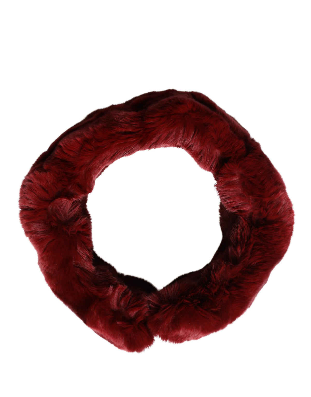 Red Lambskin Collar Women's Neck Warmer 50cm x 8cm Scarf