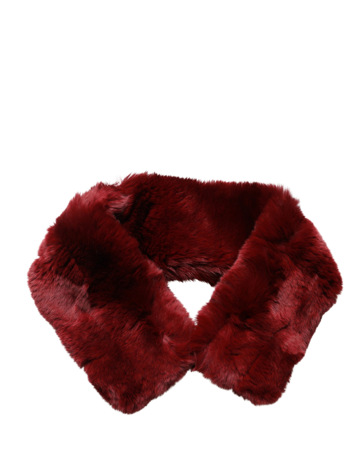 Red Lambskin Collar Women's Neck Warmer 50cm x 8cm Scarf