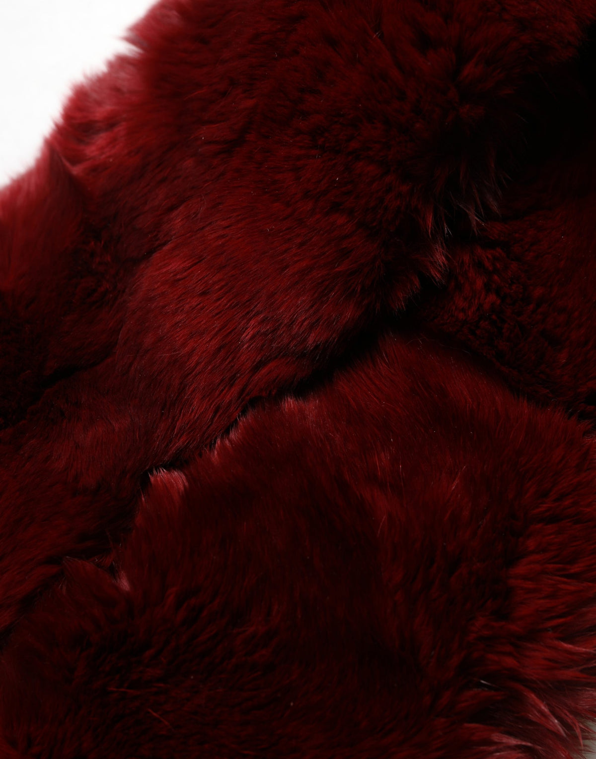 Red Lambskin Collar Women's Neck Warmer 50cm x 8cm Scarf