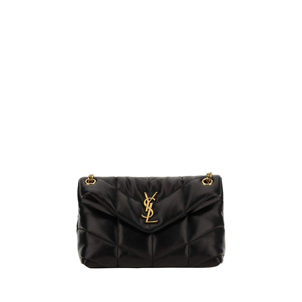 Schwarze Lammleder-Schultertasche