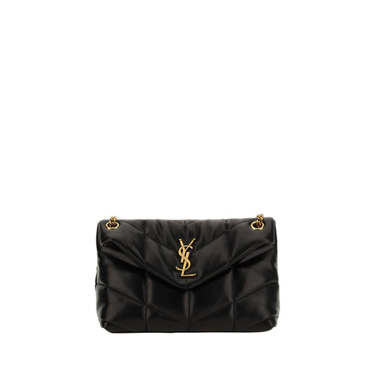 Schwarze Lammleder-Schultertasche
