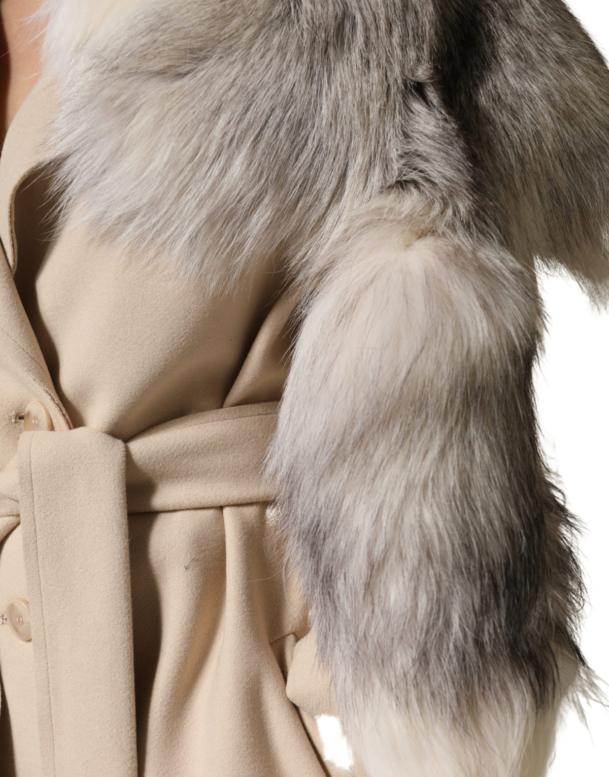 Weißer Fuchs Pelz Hals Wrap Warmer Winterschal
