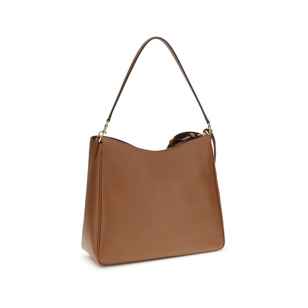 Beige calf leather Bos Taurus shoulder bag