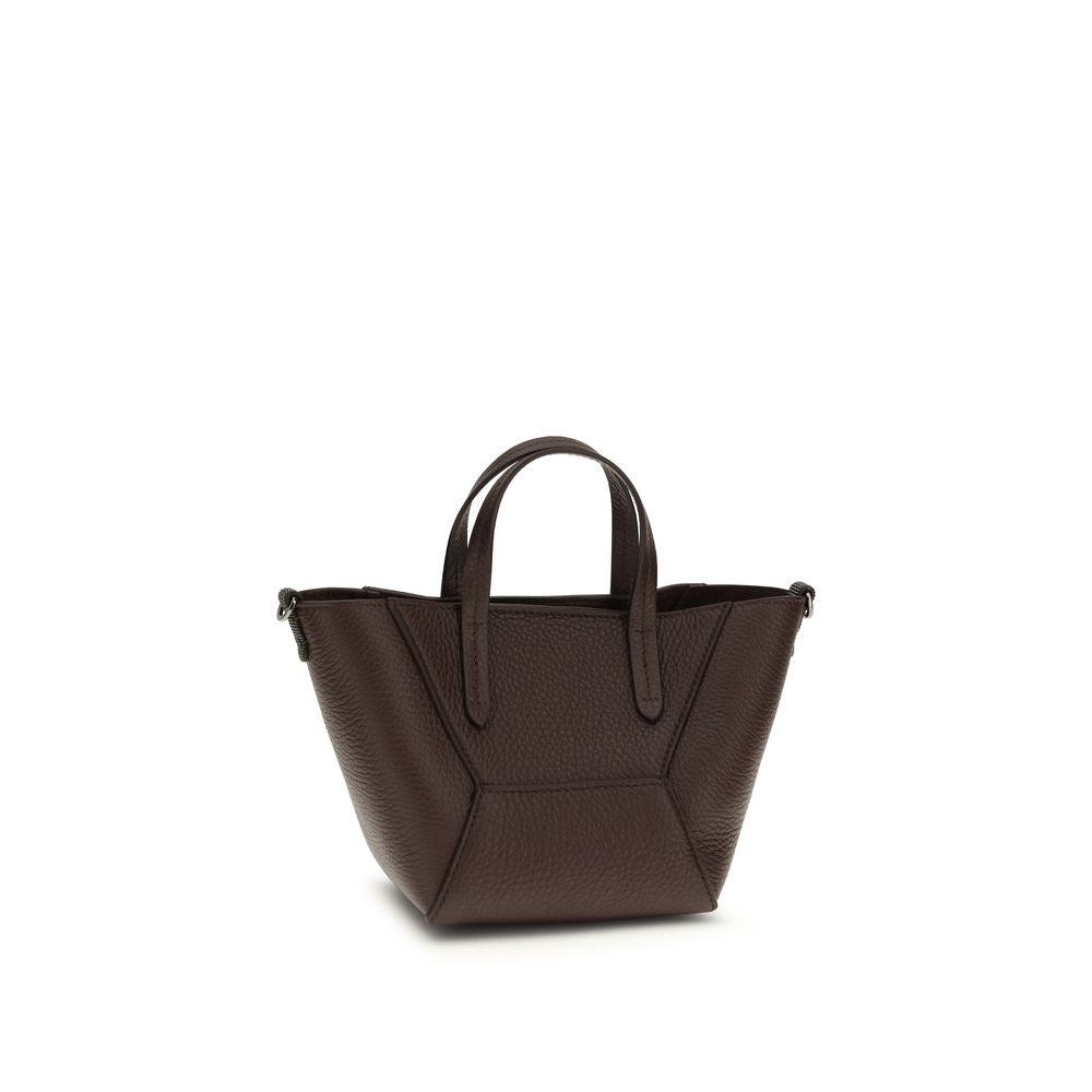 Shoulder bag Bos Taurus in bordeaux calfskin