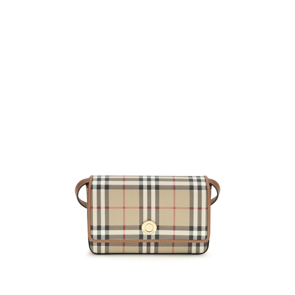 Beige Polyurethane Shoulder Bag
