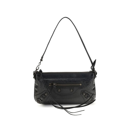 Schwarze Lammleder Schultertasche Ovis Aries Aries