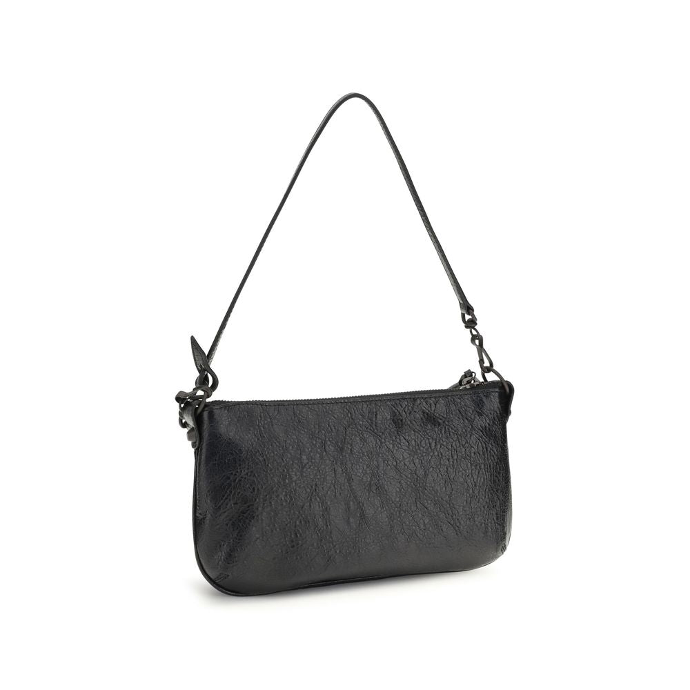 Black Lambskin Shoulder Bag Ovis Aries Aries