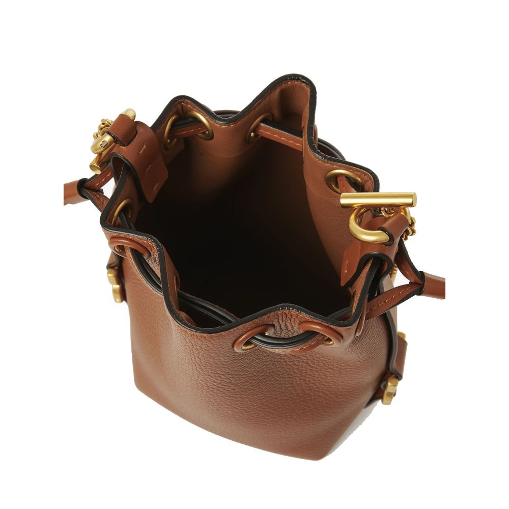 Braune Kalbsleder-Eimer-Tasche
