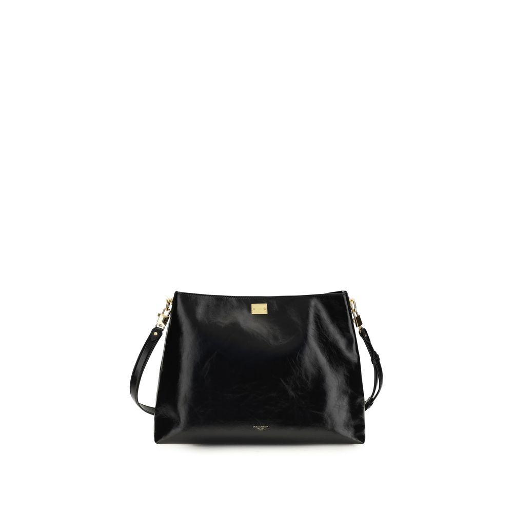 Black Bos Taurus Calf Leather Shoulder Bag