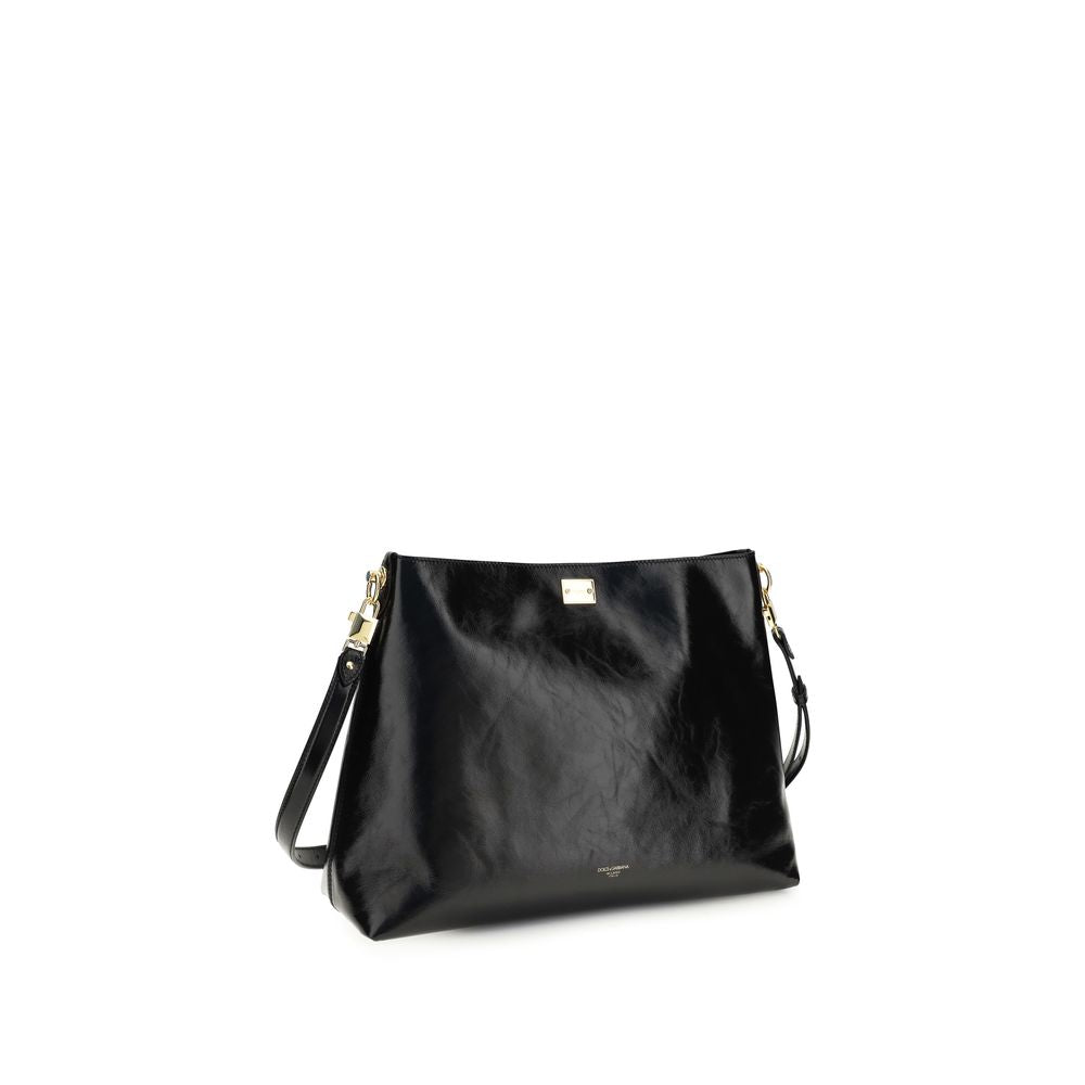 Black Bos Taurus Calf Leather Shoulder Bag