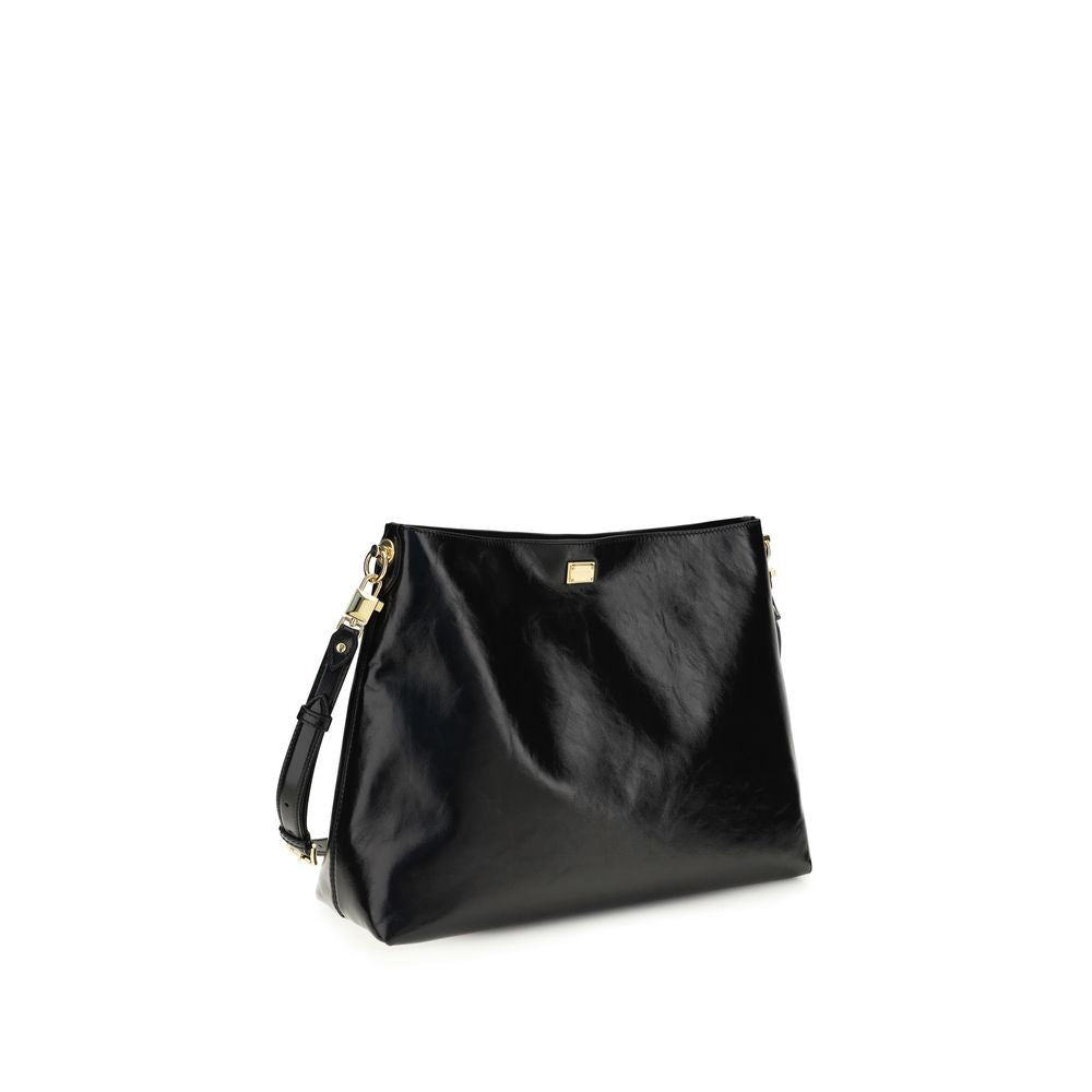 Black Bos Taurus Calf Leather Shoulder Bag