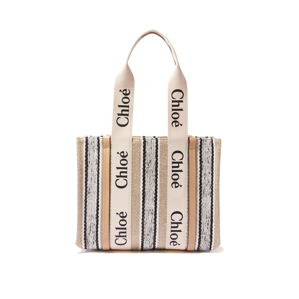 Beige Leinen-Tragetasche