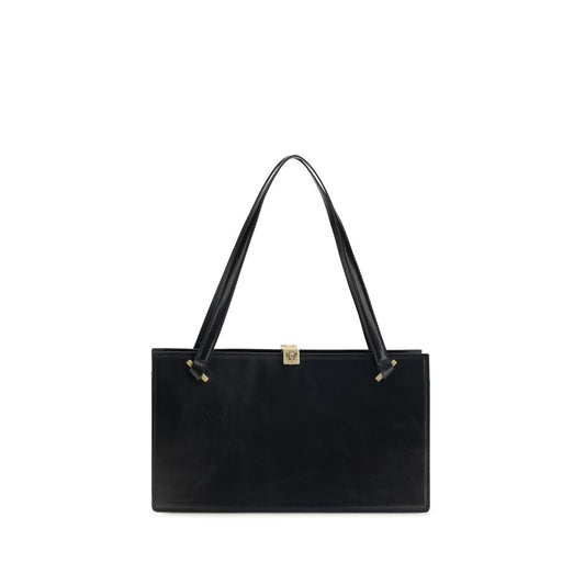 Black Bos Taurus Calf Leather Shoulder Bag