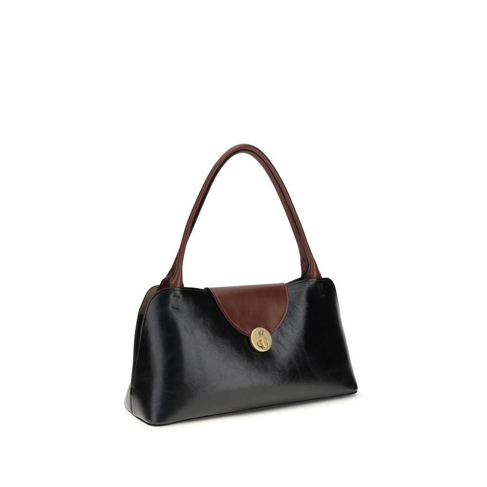 Black Bos Taurus Calf Leather Shoulder Bag