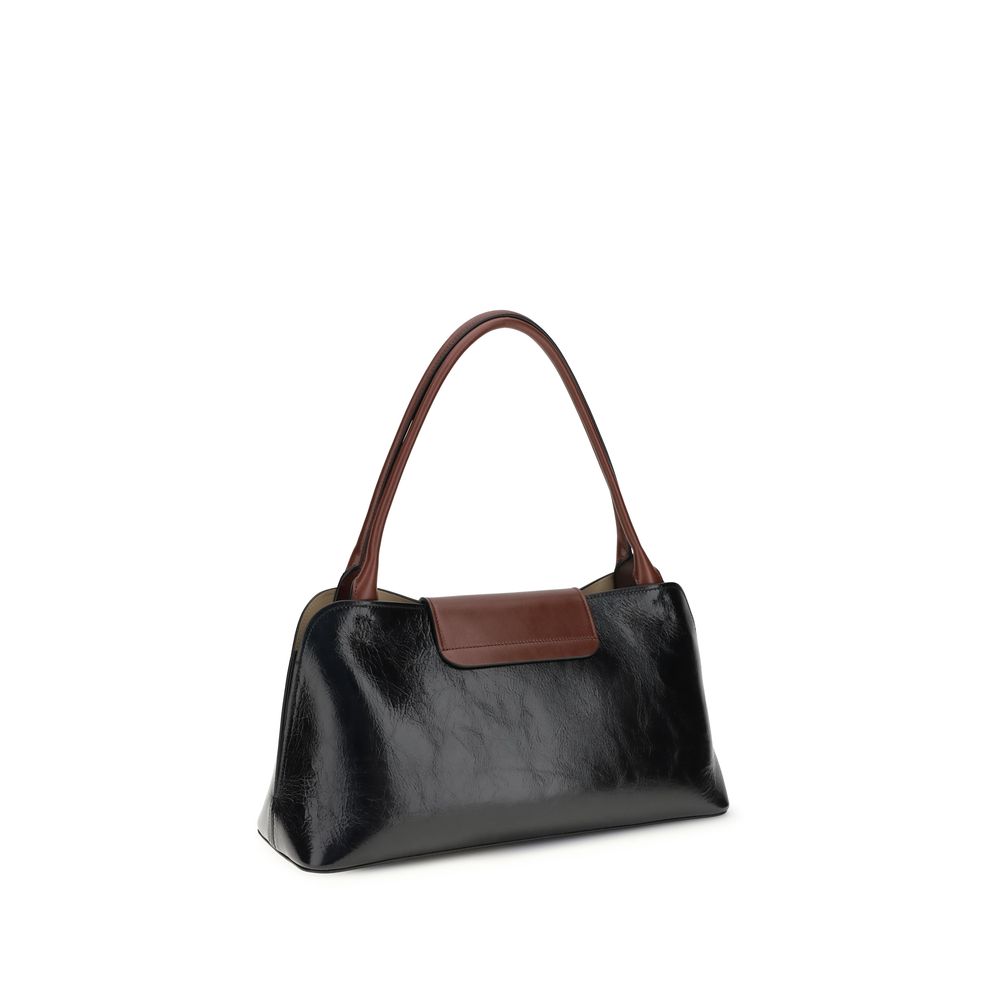 Black Bos Taurus Calf Leather Shoulder Bag
