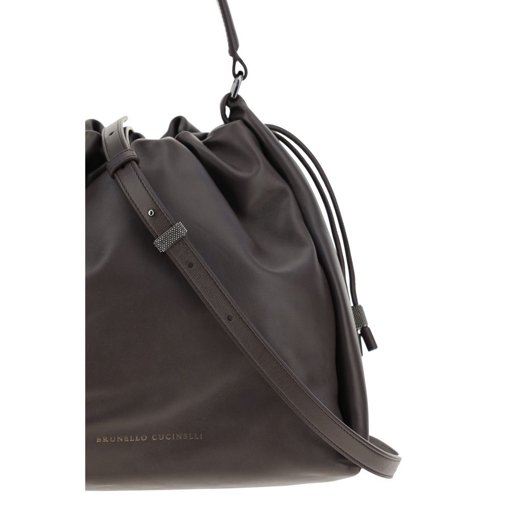 Braune Kalbsleder Bos Taurus Schultertasche