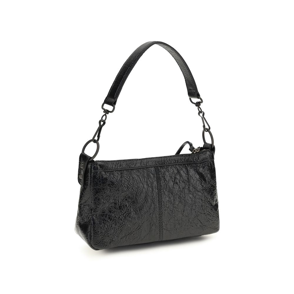 Black Lambskin Shoulder Bag Ovis Aries Aries