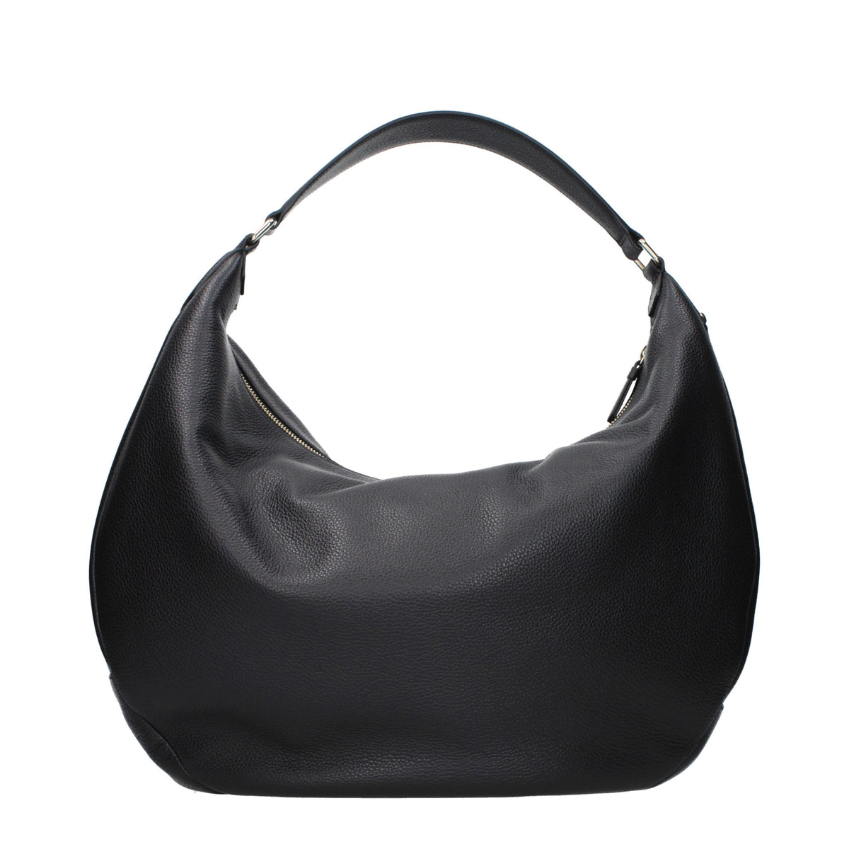 Black leather shoulder bag