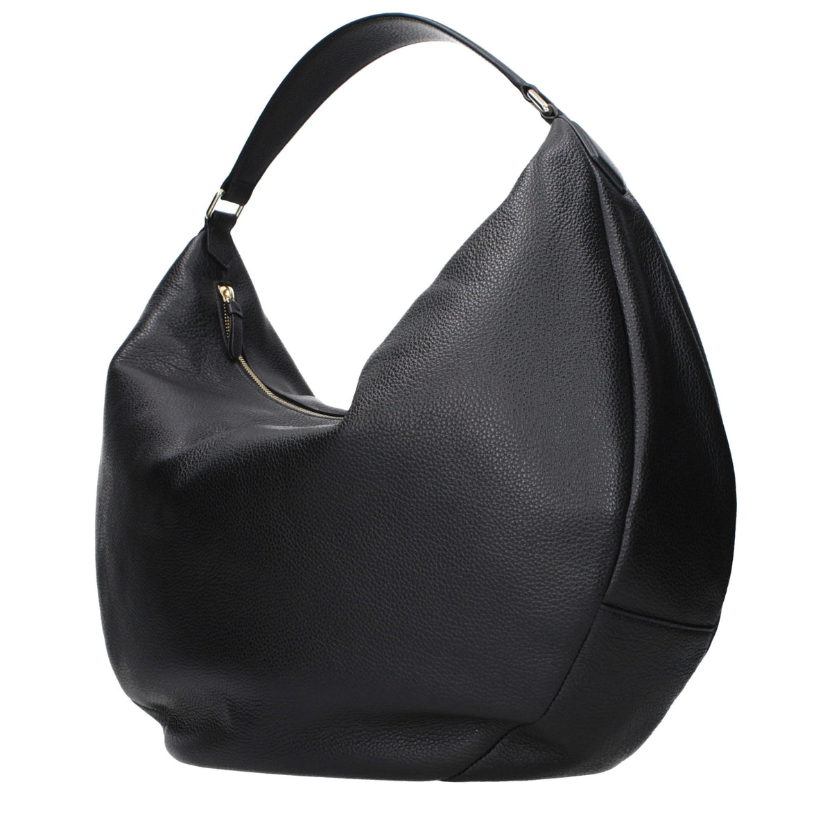 Black leather shoulder bag