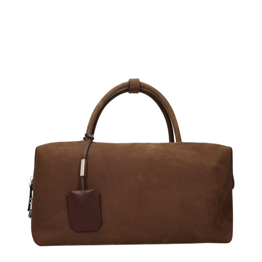Brown leather handbag