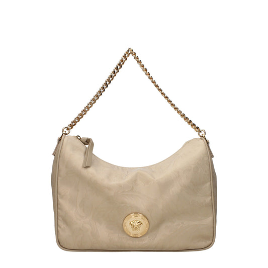 Beige fabric handbag