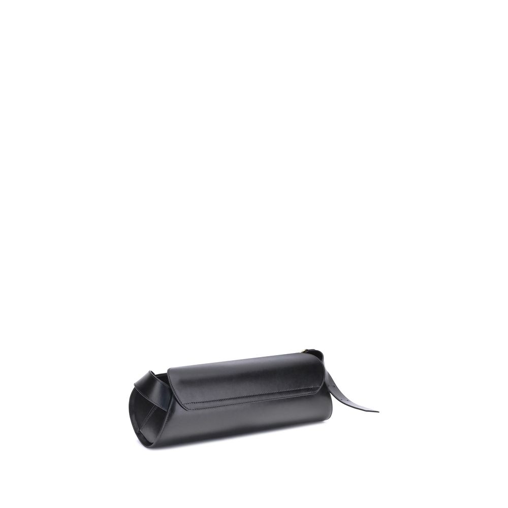 Schwarze Bos Taurus Kalbsleder Schultertasche