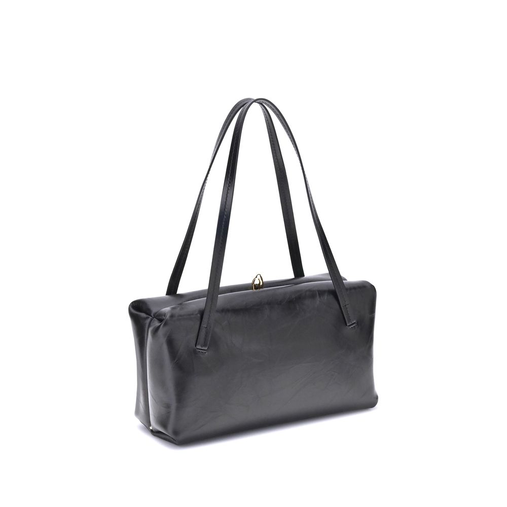 Schwarze Bos Taurus Kalbsleder Schultertasche