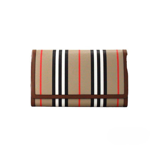 Burberry Hannah Icon Stripe Archive Tan E-canvas Leather Shoulder Bag