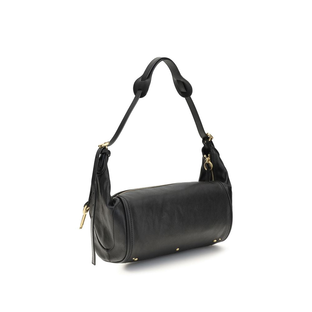 Black Bos Taurus Calf Leather Shoulder Bag